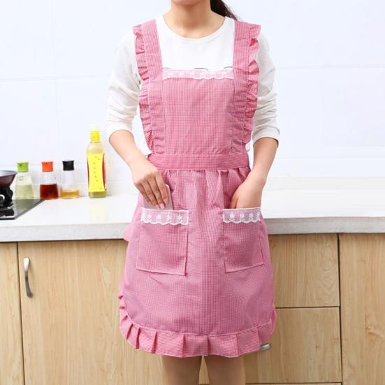 Cooking Apron Sleeveless Shoulder Strap Double Layer Anti-oil Kitchen Women Cleaning Apron Daily Use