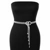 O-Ring Crystal Waist Belt Sparkle Tassels Sequin Corset Belt Rhinestone Chain Belt  Gift