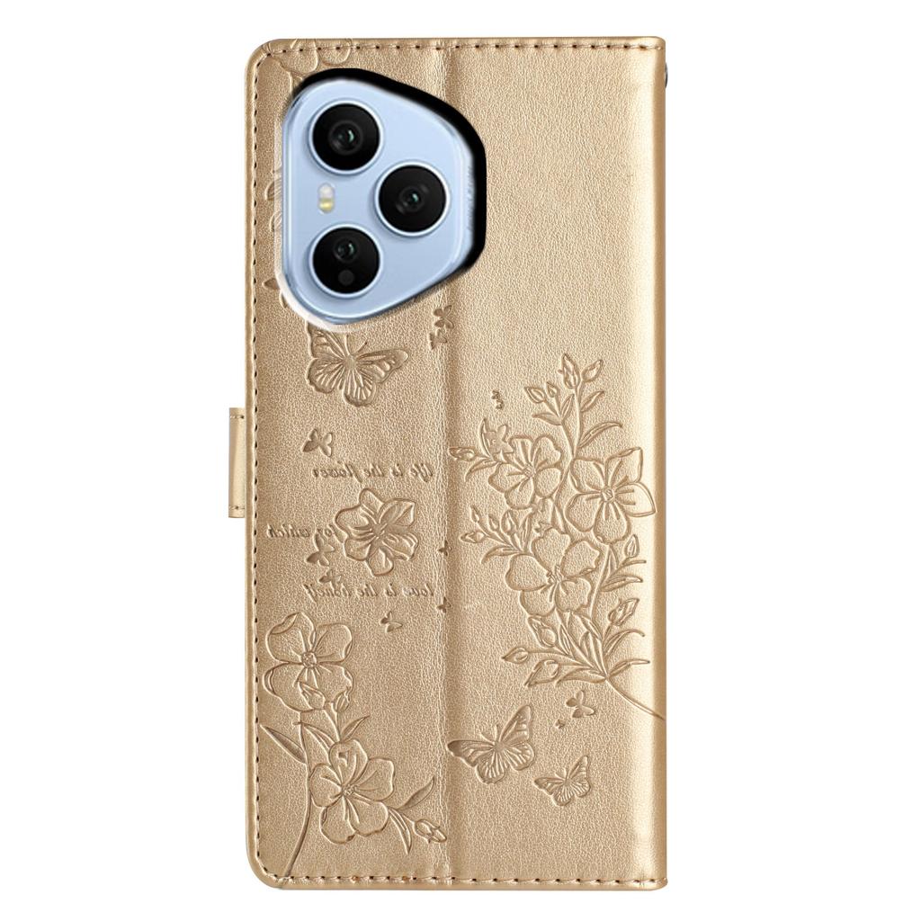 Pentru Honor 400 Pro 5G (Global) Husă Portofel pentru Telefon cu Imprimeu Floral Fluture din Piele cu Clapetă și Curea