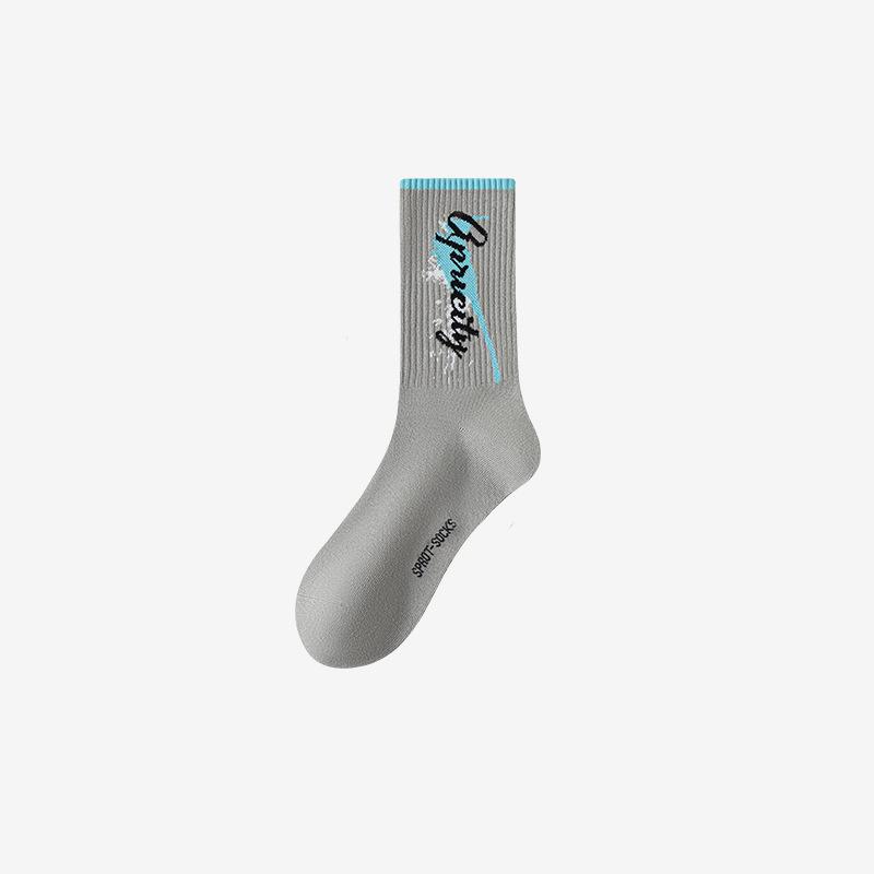 Men's Pure Cotton Mid-Calf Deodorant Sports Socks - Sweat-Absorbent & Breathable for Autumn/Spring