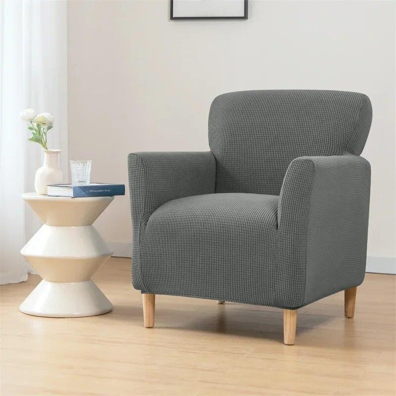 Polar Fleece Armchair Cover Elastic All-inclusive Single Sofa Slipcovers for Living Room Stretch Tub Club Chairs Protector Case