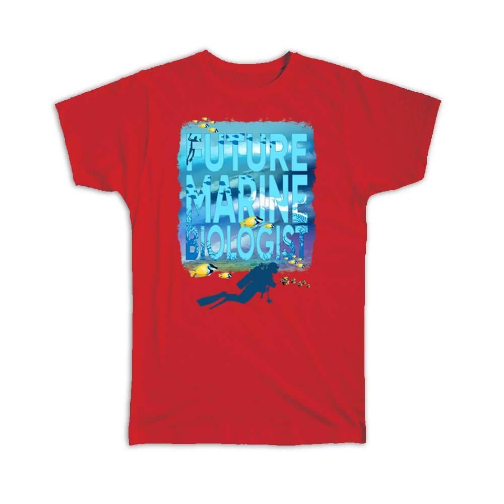 Gift T-Shirt : For Future Marine Biologist Biology Diver Diving Fish Underwater M