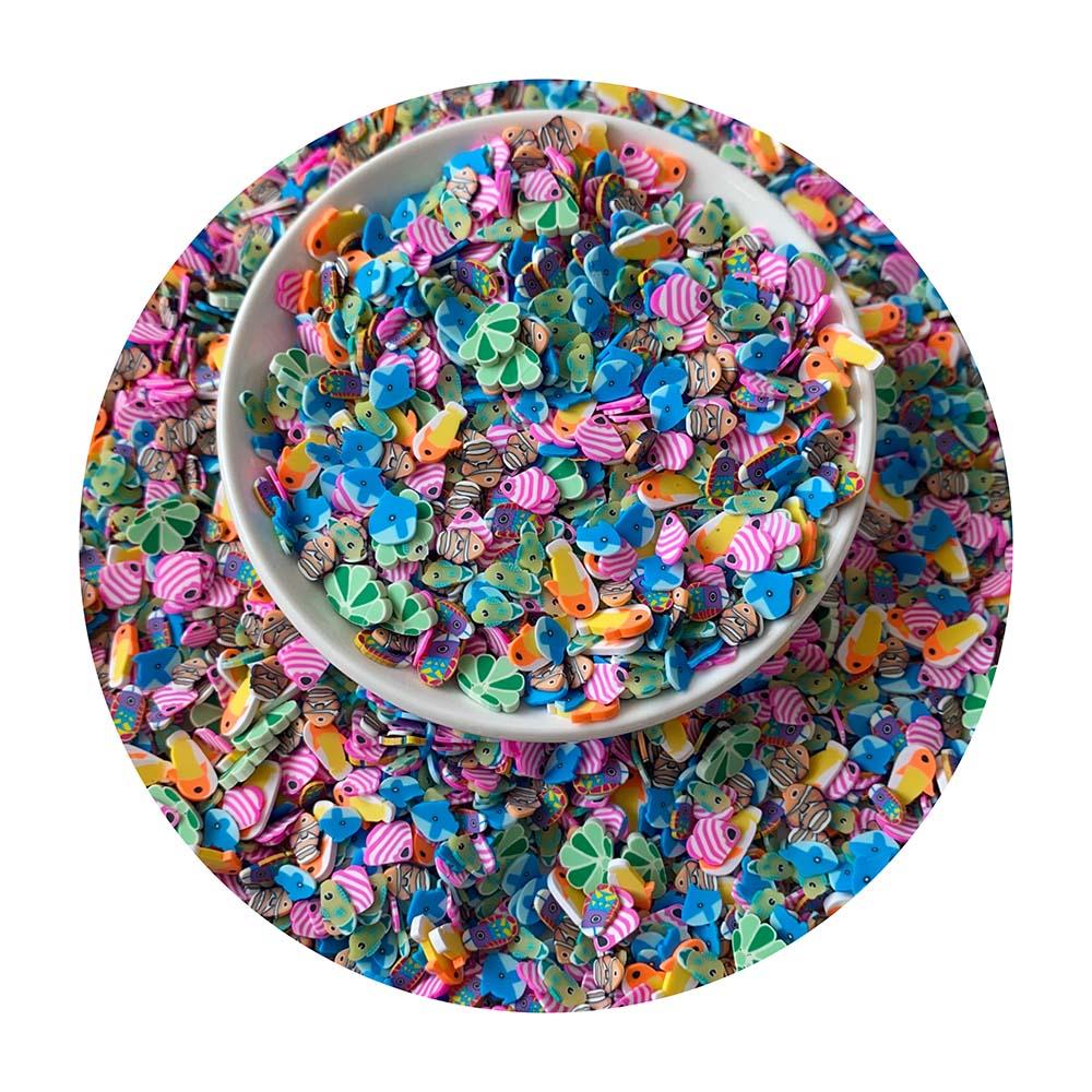 1KG Fish Mini Polymer Clay Sheets Cartoon Designs Slime Add Ons Phone Case Back Stickers DIY Crafting Supplies