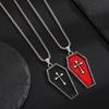Coffin Cross Pendant Box Chain Necklace for Women