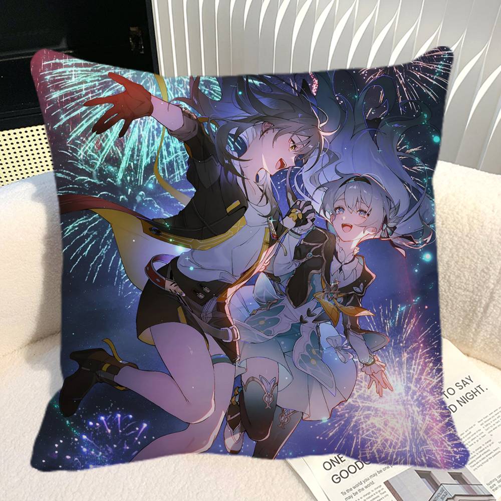 Game Honkai Star Rail Firefly Pillow Case Square Pillow Bedroom Sofa Leisure Comfort Cushion Car Home Decoration