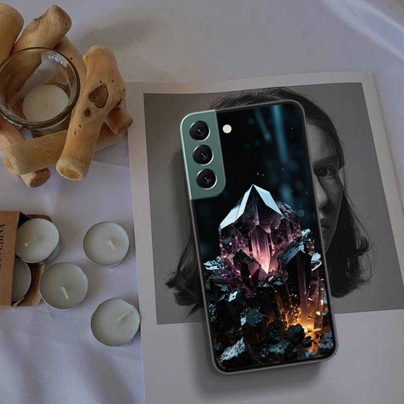 Natural Crystal Diamonds Phone Case For Samsung Galaxy S22 S25 Ultra S21 S10 Plus S26 Edge S20 S23 S24 FE Cover Silicone Sof
