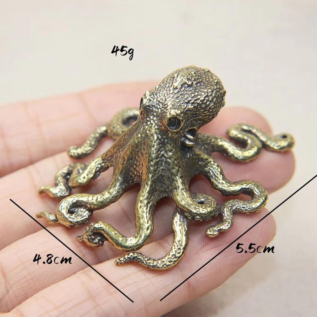 Copper plated octopus ornament, compact and minimalist home and office desktop decoration sculpture statue