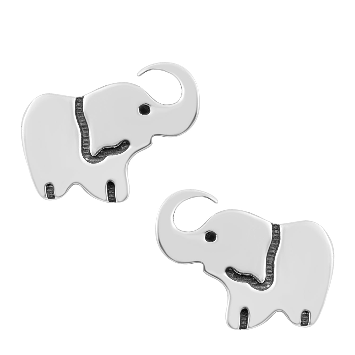 

Elephant Stud Earrings - Sterling Silver білий