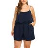 Tute da donna estive taglie forti senza maniche con scollo a V Tute corte Rompers
