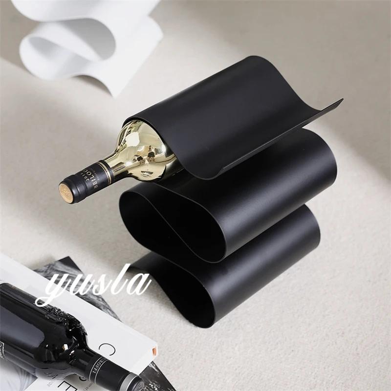 Portabottiglie Minimalista in Ferro per Soggiorno Sala da Pranzo Bar Mobile TV Display Piatto Elegante Decorazione per la Casa Per Coppie Regalo di Natale