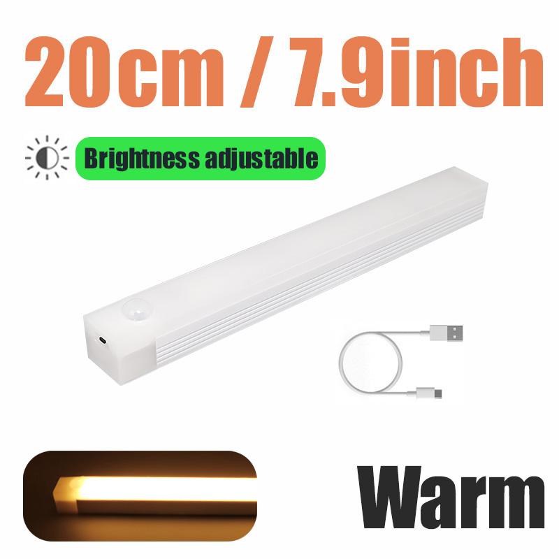 Motion Sensor Light 50/30/20cm USB Rechargeable LED Lamp Magnetic Night Light Bar Induction Cabinet Light For Closet Wardrobe