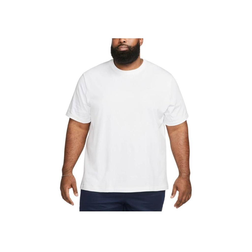 Nike Solid Color Logo Print Pullover Short Sleeve Crew Neck T-Shirt Men Tops White DV9832-100