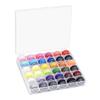 36Pcs Bobbin Thread Set Assorted Color Transparent Plastic Polyester Prewound Bobbin Thread for