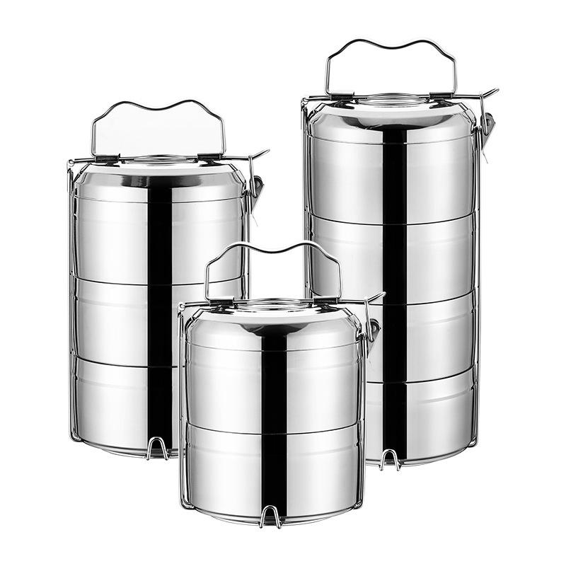 Isolierte Mehrschicht-Bento-Lunchbox aus Edelstahl – Großes Fassungsvermögen, Tragbar, Auslaufsicherer Lebensmittelbehälter für Berufstätige