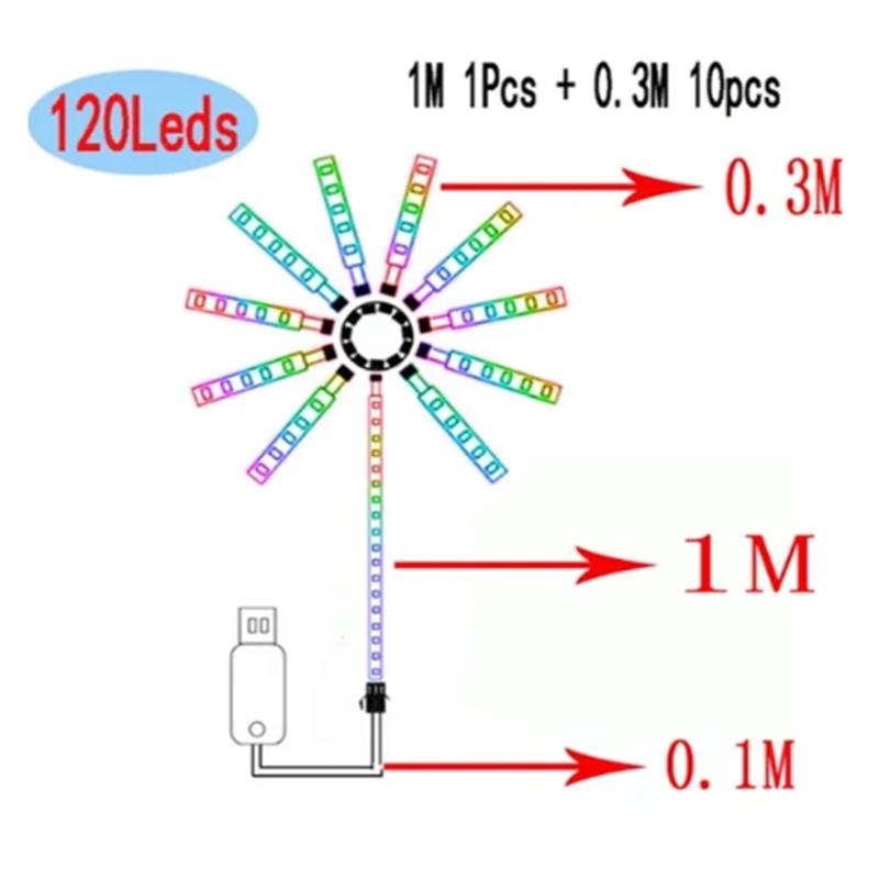 USB‑Powered LED Indoor Romantic Firework Night Light, Color‑Changing Atmosphere Lamp, Birthday Gift for Girlfriend
