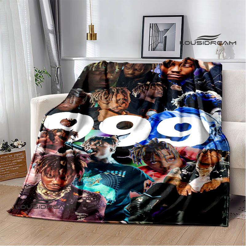 3D Rapper Juice Wrld 999 Retro Printed blankets Flannel Warm blanket Soft Cozy Blanket Travel Blankets bed linings Birthday Gift