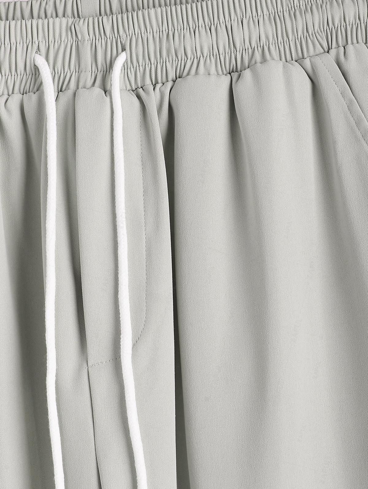 ZAFUL Мужские однотонные повседневные брюки Beam Feet с завязками на талии — фото 6