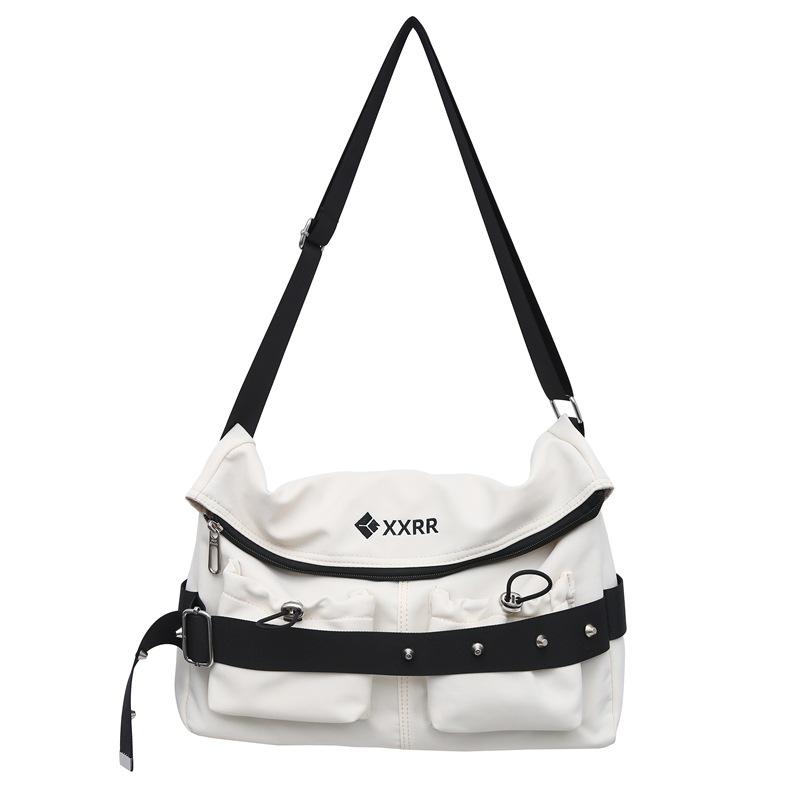 

Мужская сумка-мессенджер с завязками на шнурке, вместительная, с несколькими карманами, женская сумка через плечо белый