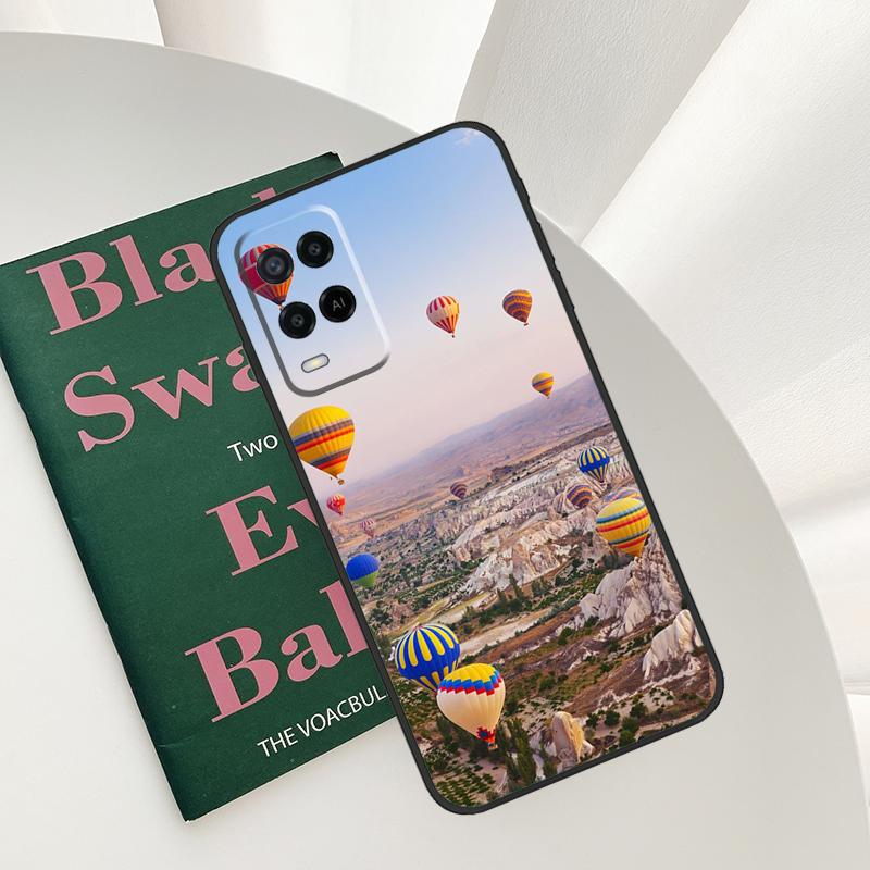 Hot Air Balloon Travel Mountain Case For Oppo A58 A78 A98 A15 A16 A17 A52 A72 A76 A96 A54 A74 A94 A57 A77 A54S A57S Cover