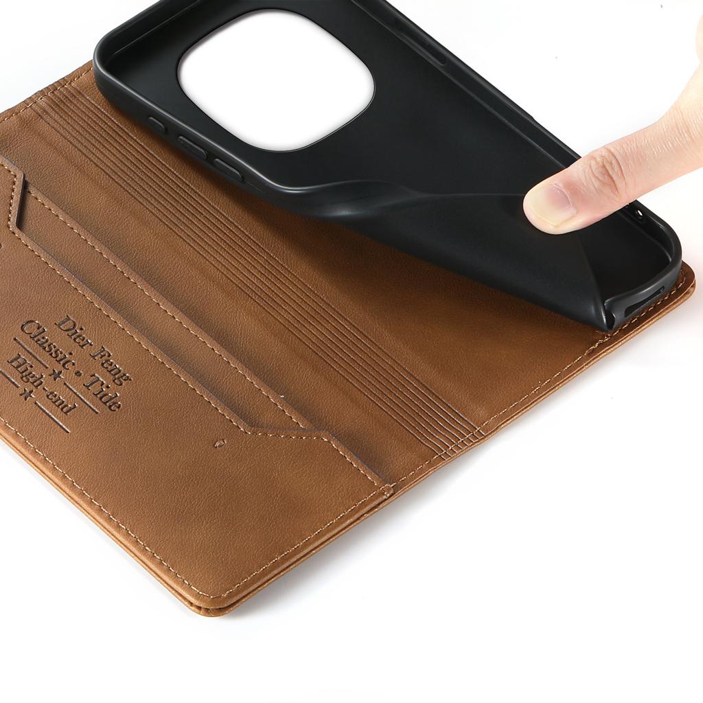 Luxury Business Cards Solt Leather Case For Xiaomi Redmi Note 15 Pro Plus 14 13 14C 13C Shockproof Book Stand Skin Feel Cover
