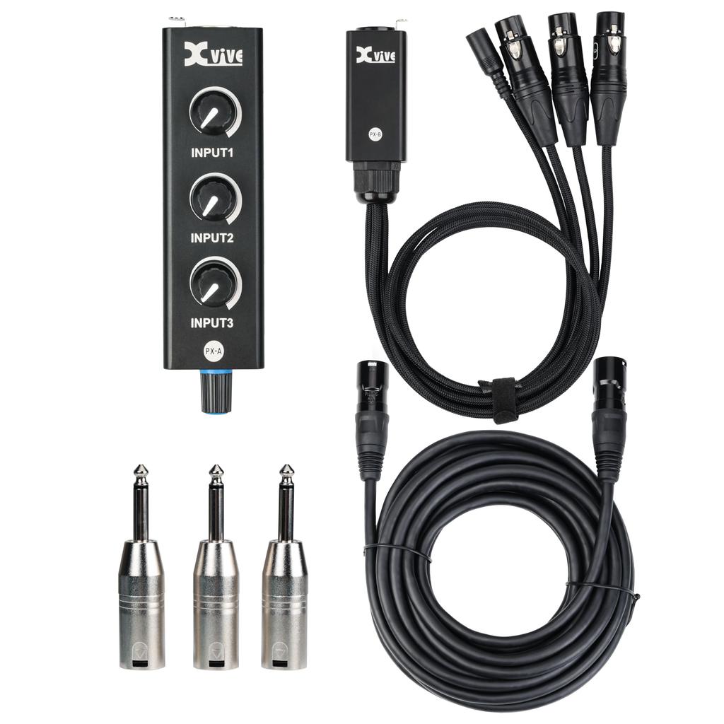Xvive PX Portable Personal Mixer Amplifier Complete System 3CH Mixer 3-Channel XV-PX Mixer/Headphone
