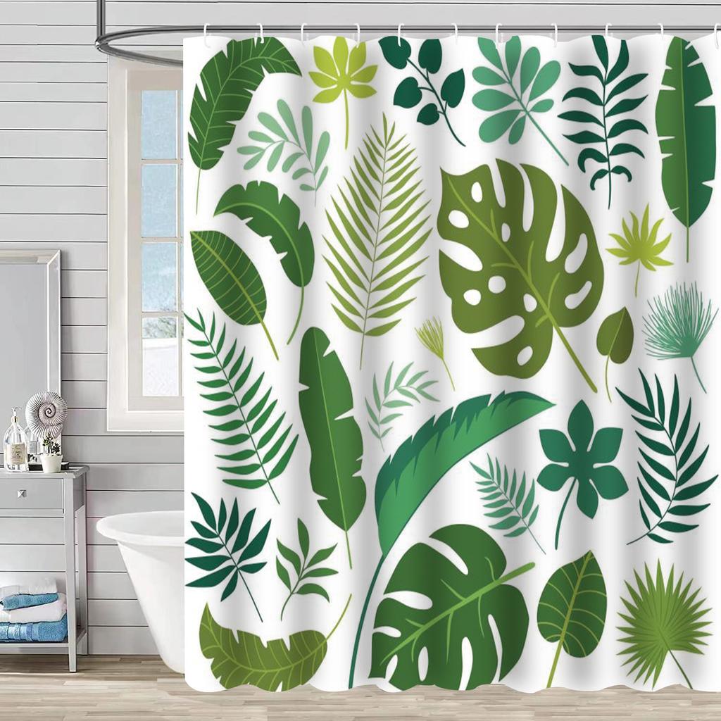 European Flowers, Birds, Plants Bath Curtains Waterproof Shower Curtain 3D Printing Bathroom Decoration with Hook Bath Screen