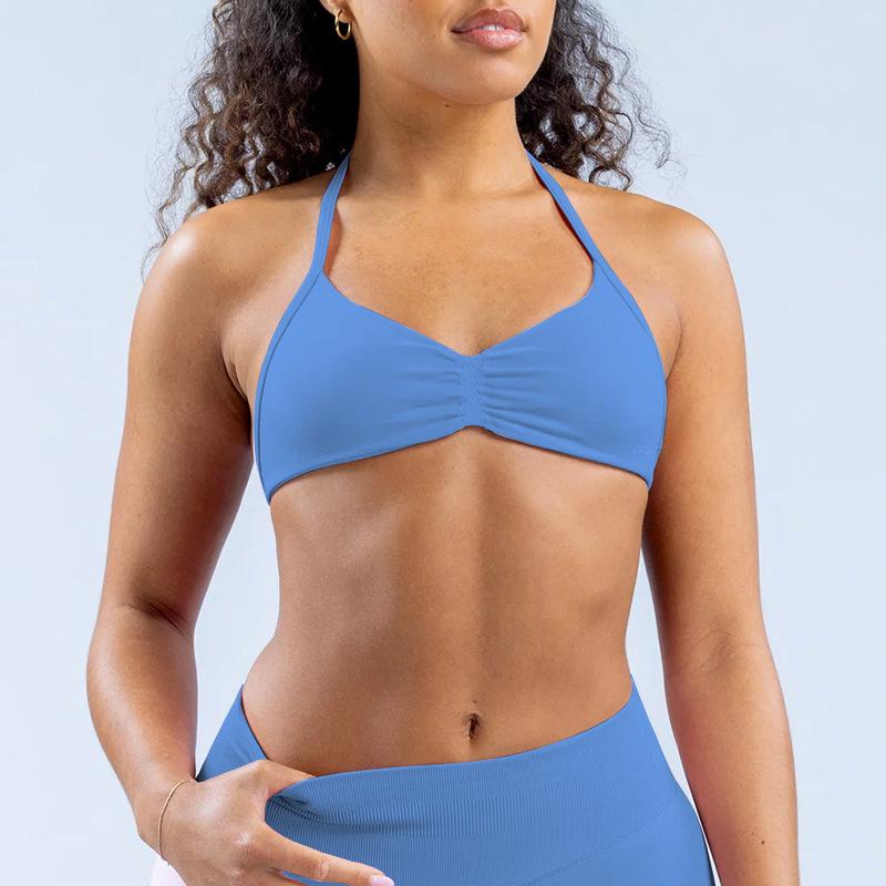 Reggiseno Sportivo Senza Ferretto in Nylon Opaco Altamente Elastico ad Asciugatura Rapida per Corsa, Fitness e Yoga
