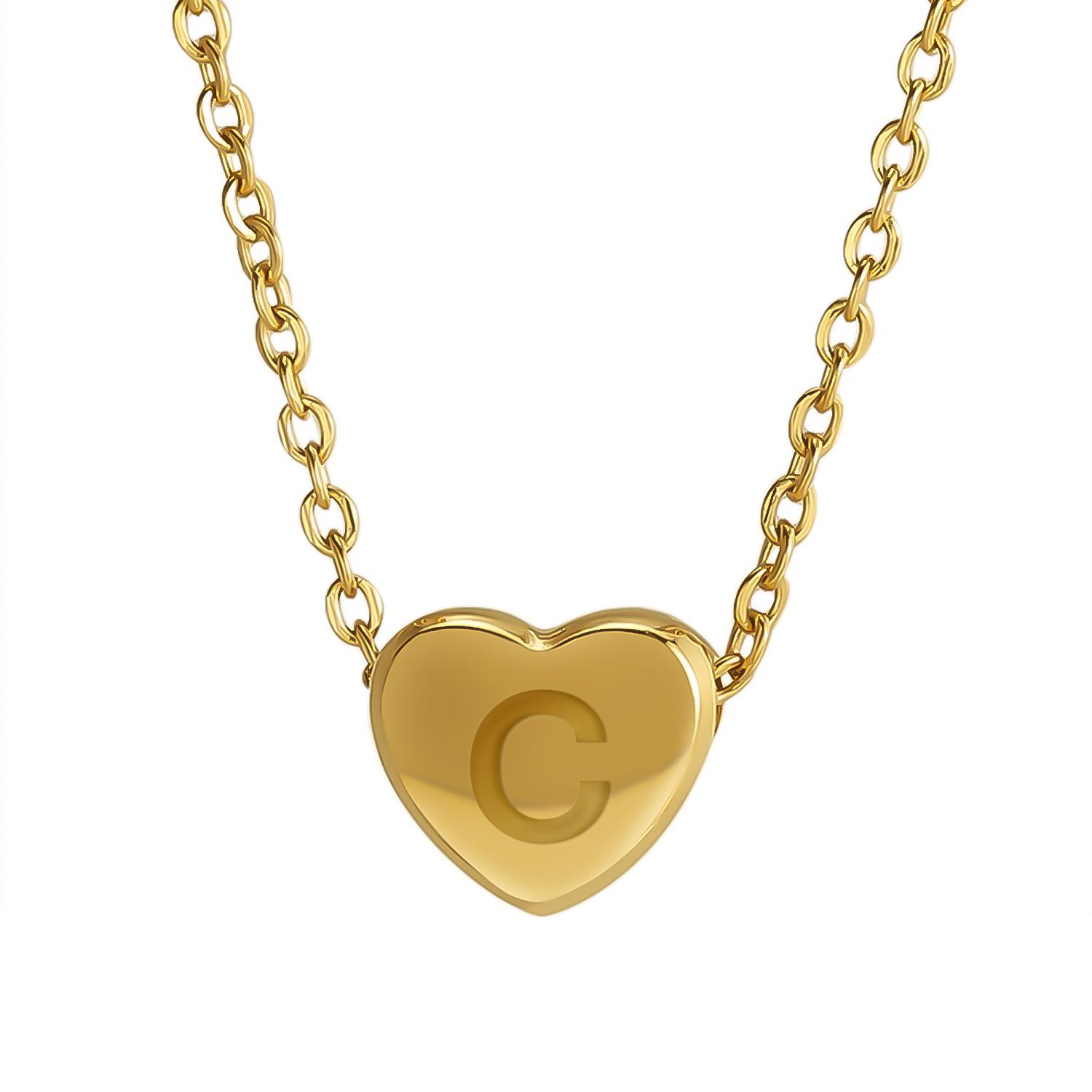 Ожерелье с сердцем Изящное ожерелье с 26 буквами и сердцем Подарок для женщин Ожерелье Украшения Ожерелье с буквой-сердцем Украшения для шеи Цепочки на ключицу