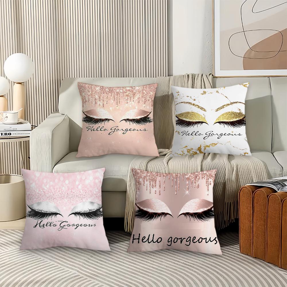 Non Core Ins Beauty Makeup Eyelash Peach Skin Pillow Case Office Cushions Suitable For Sofa Car Bedroom Decorative Cushion Cover