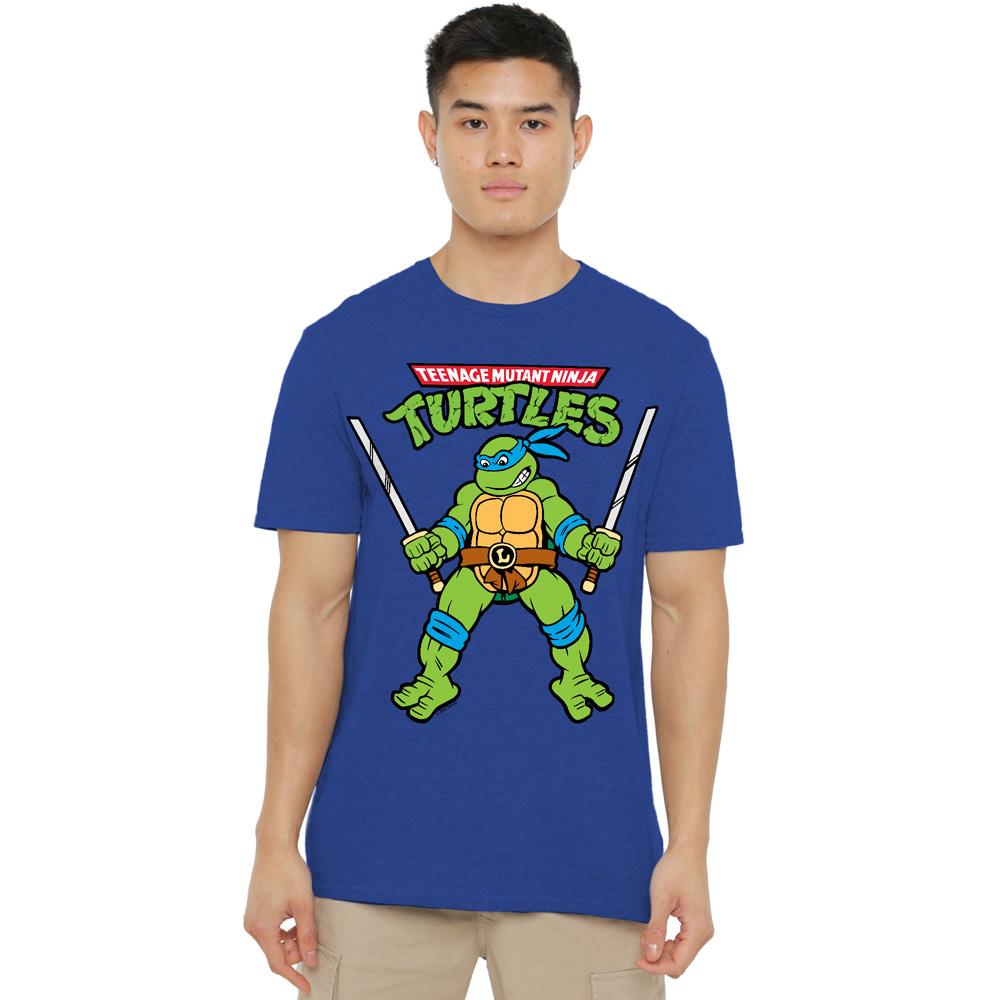Teenage Mutant Ninja Turtles Unisex Adult Leonardo Retro T-Shirt