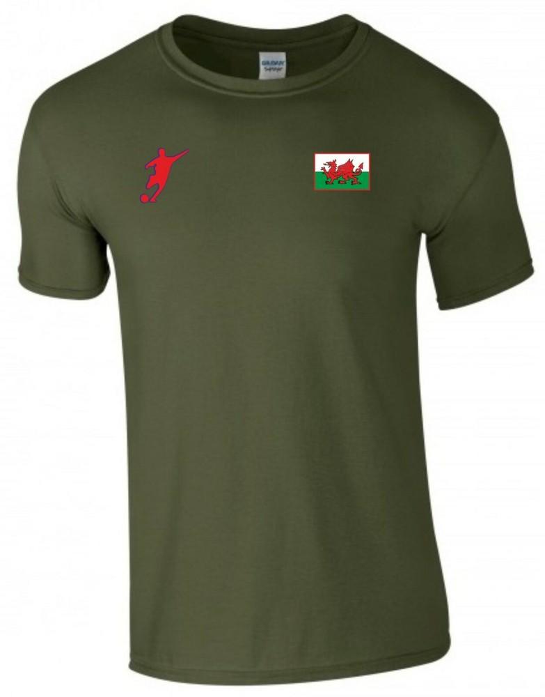 Wales Football T Shirt Welsh The Dragons Fans Funny Birthday Gift Unisex Tee Top M