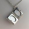 Dainty Book Locket Necklace Personalized Pendant Sweater Chain for Daily Wear