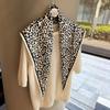 Spring and Autumn Premium Triangle Scarf Double Layer Satin Korean Edition Small Shawl Silky Smooth Foreign Style Neck Protection Silk Scarf Scarf