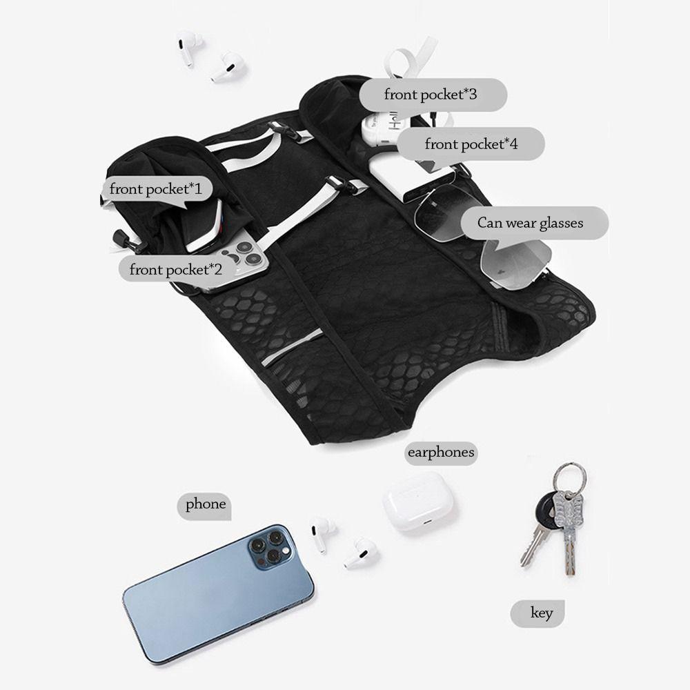 Breathable Running Hydration Vest Lightweight Chest Pack Durable Cycling Vest  Outdoors