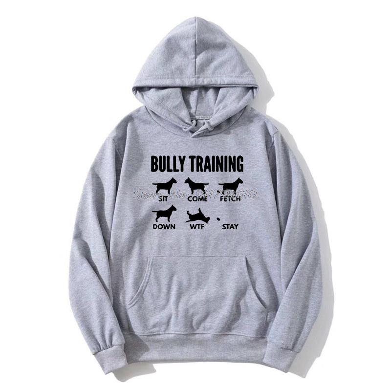 Funny Hoodie Men English Bull Terrier Bully Train Men Hooded Fleece Hoodies Sweatshirt Streetwear Harajuku S