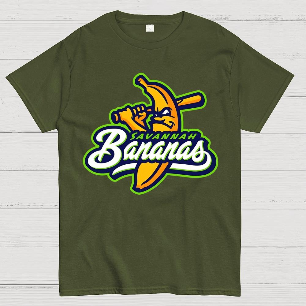 Savannahs Bananas Logo Unisex 100% Cotton Summer Casual Cool Loose T-Shirt