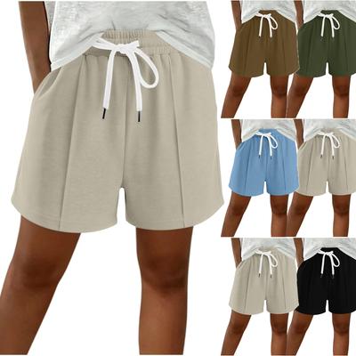 Women Summer Casual Drawstring Waist Shorts Elastic High Waist Relaxed Fit Lightweight Soft Fabric Lounge Shorts