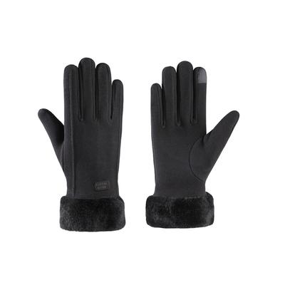 1pair Winter Warmth Artifact, Women's Thick Velvet Gloves, Riding Cold and Wind Resistant, Touchscreen Design Super Convenient