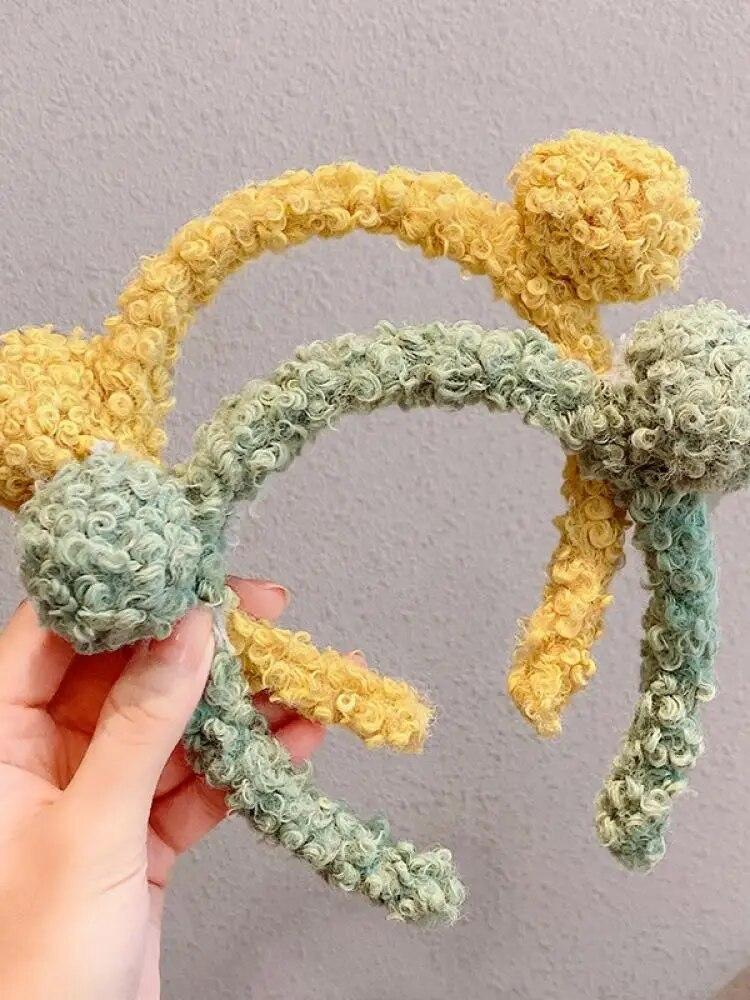 Søt tegneseriebjørn Plysj hårbånd LUN hodebånd Komfortabelt pels hodebånd hårbånd for kvinner Vasker ansiktssminke Kosmetisk