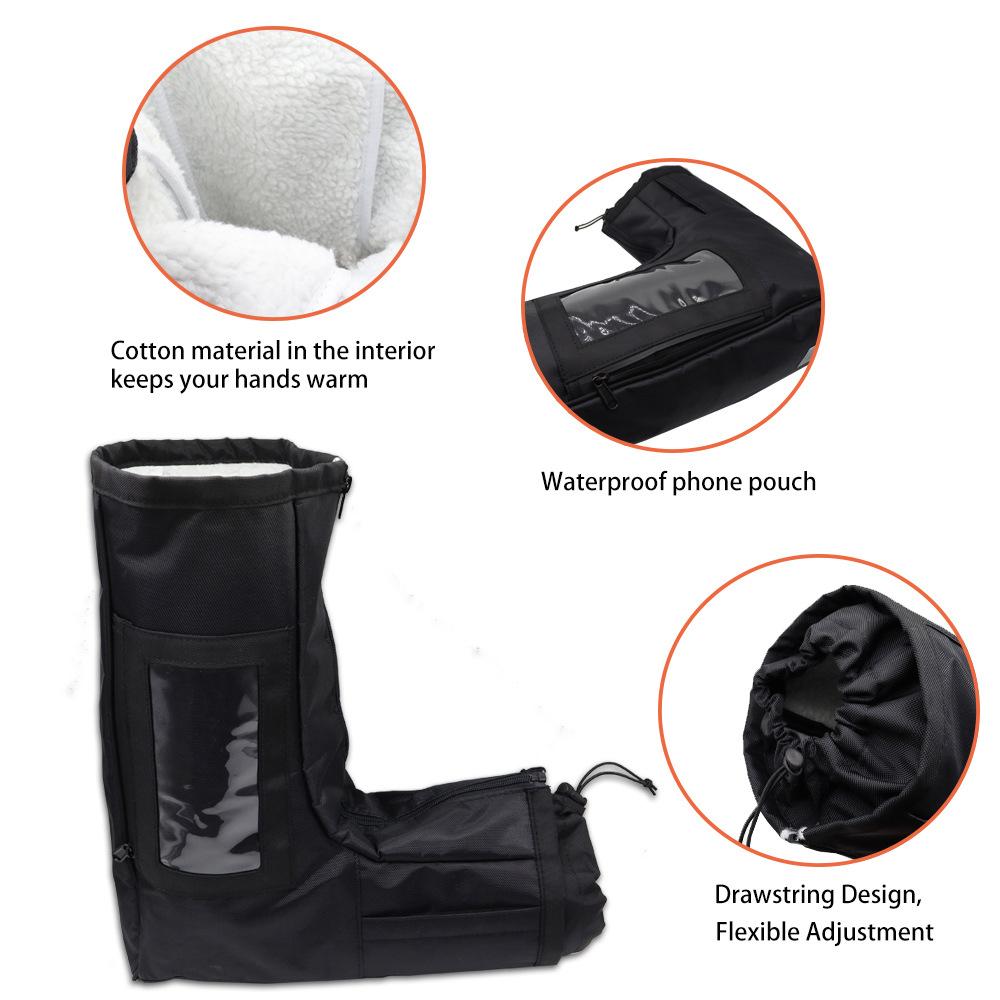 ATV Gloves Windproof & Waterproof Warm Gloves Snowmobile Handlebar Gloves with Touching-Friendly Phone Bag