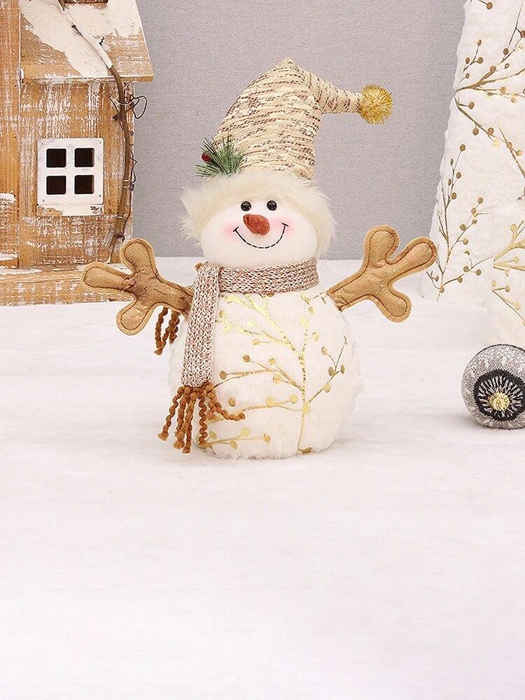 Christmas Snowman  Indoor Decorations, Xmas Animated Plush-Knit Collectible Plush Doll, , Home Holiday Ornaments Snowman Doll Ch