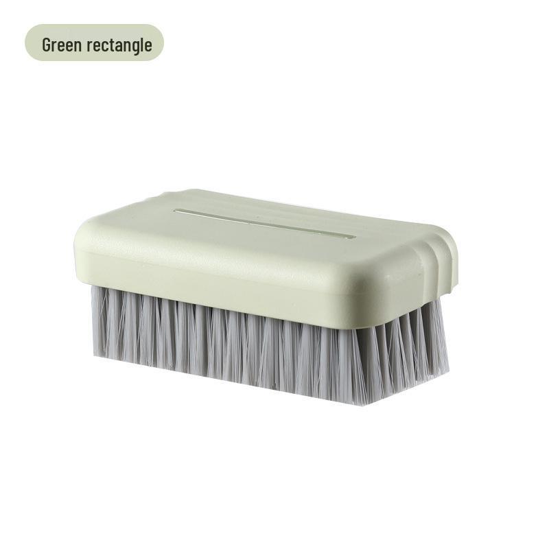 Three-Piece Household Cleaning Brush Set: Plastic Soft Bristle, Three-Head Shoe Brush, Laundry Brush, Scrub Brush, Small Brush.