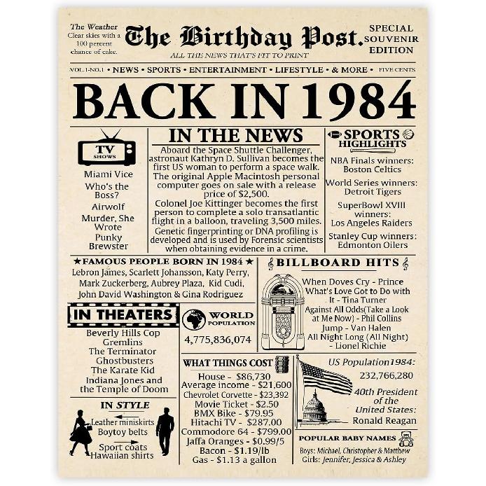 Stuff4 51st Birthday Poster Unframed - Born In 1975 Newspaper - Happy 51 Birthday for Men Women Retro Vintage Gifts Back In 1975, 8x10 Inch Bday