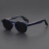 2025 Retro Round Frame Sunglasses with Acid Insert - Unisex, Fashionable Wood Grain Design.