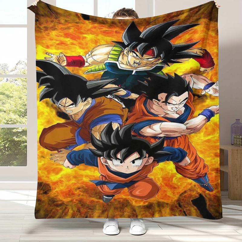 Anime D-Dragon Ball Game Cartoon Flannel Blanket,Ultra Soft Warm Plush Throw for Home Bedroom Bed Sofa Cover Office Camping