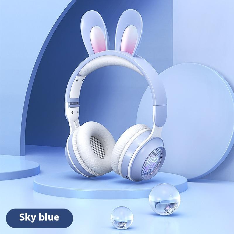 

Гарнитура с кроличьими ушками Bluetooth-гарнитура Love LED Luminous Wireless Headset с микрофоном Girl Voice Flagship - Love LED небесно-голубой