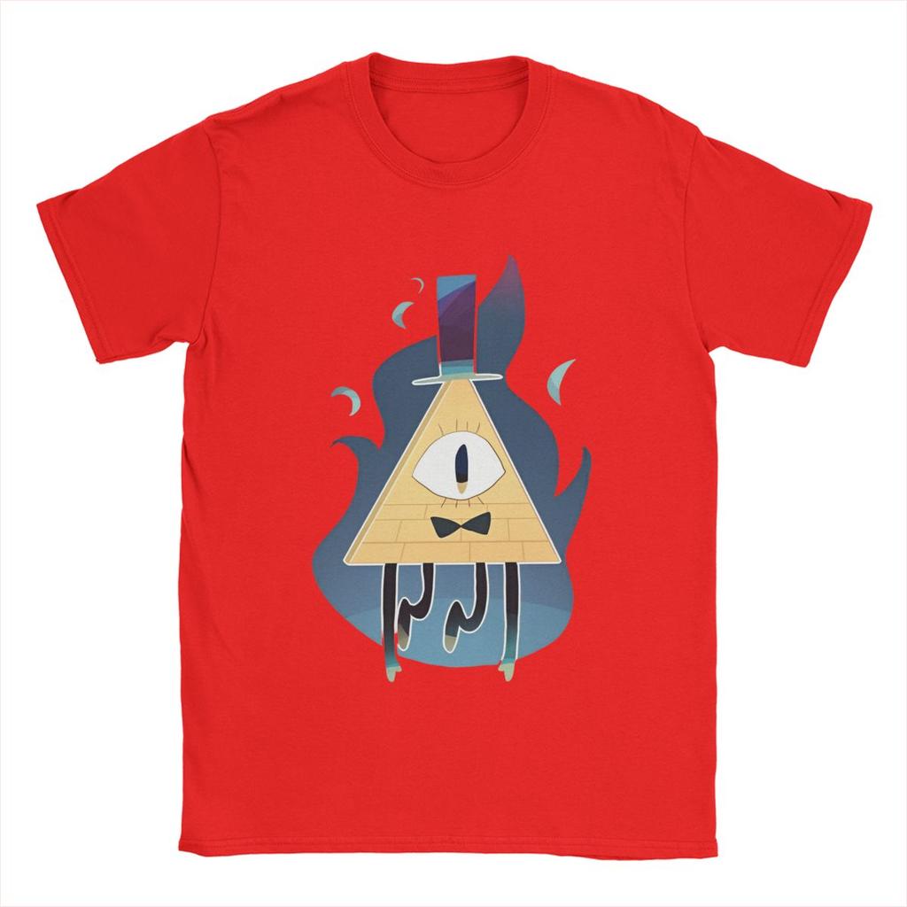 Gravitys Bill Cipher Men's T Shirts Falls Vintage Tee Shirt Short Sleeve O Neck T-Shirt Pure Cotton Summer Merch