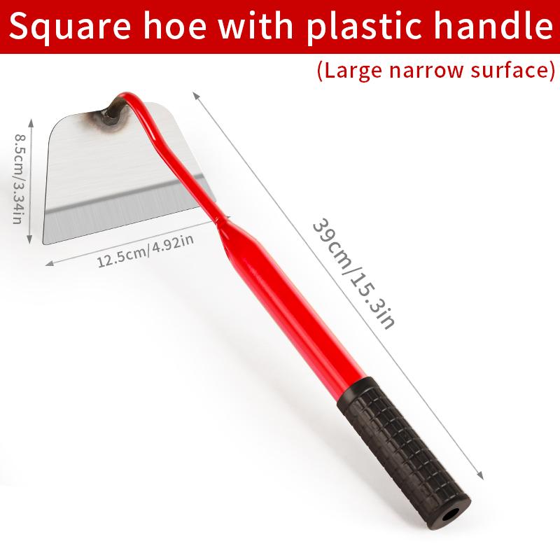 Carbon Steel Garden Hoe, Agricultural Weeding and Soil Loosening Tool, Durable Metal Hoe for Gardening