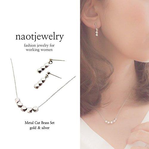 [Naot Jewelry] Metal Line Pierce & Necklace (2-piece set, silver) nset02s