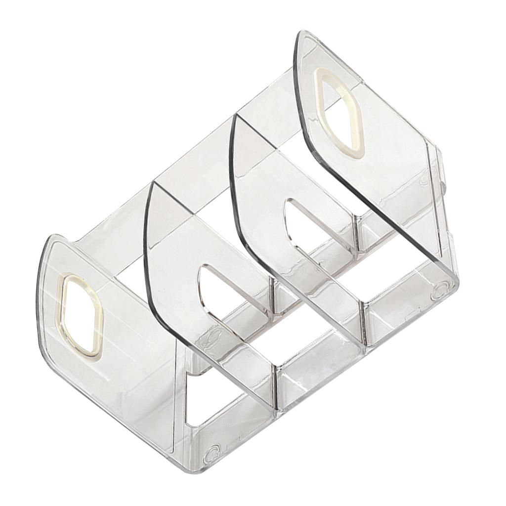 Book Organizer Desktop Book Rack File Holder Acrylic Tabletop Organizer for Study Office Transparent 3 Compartment